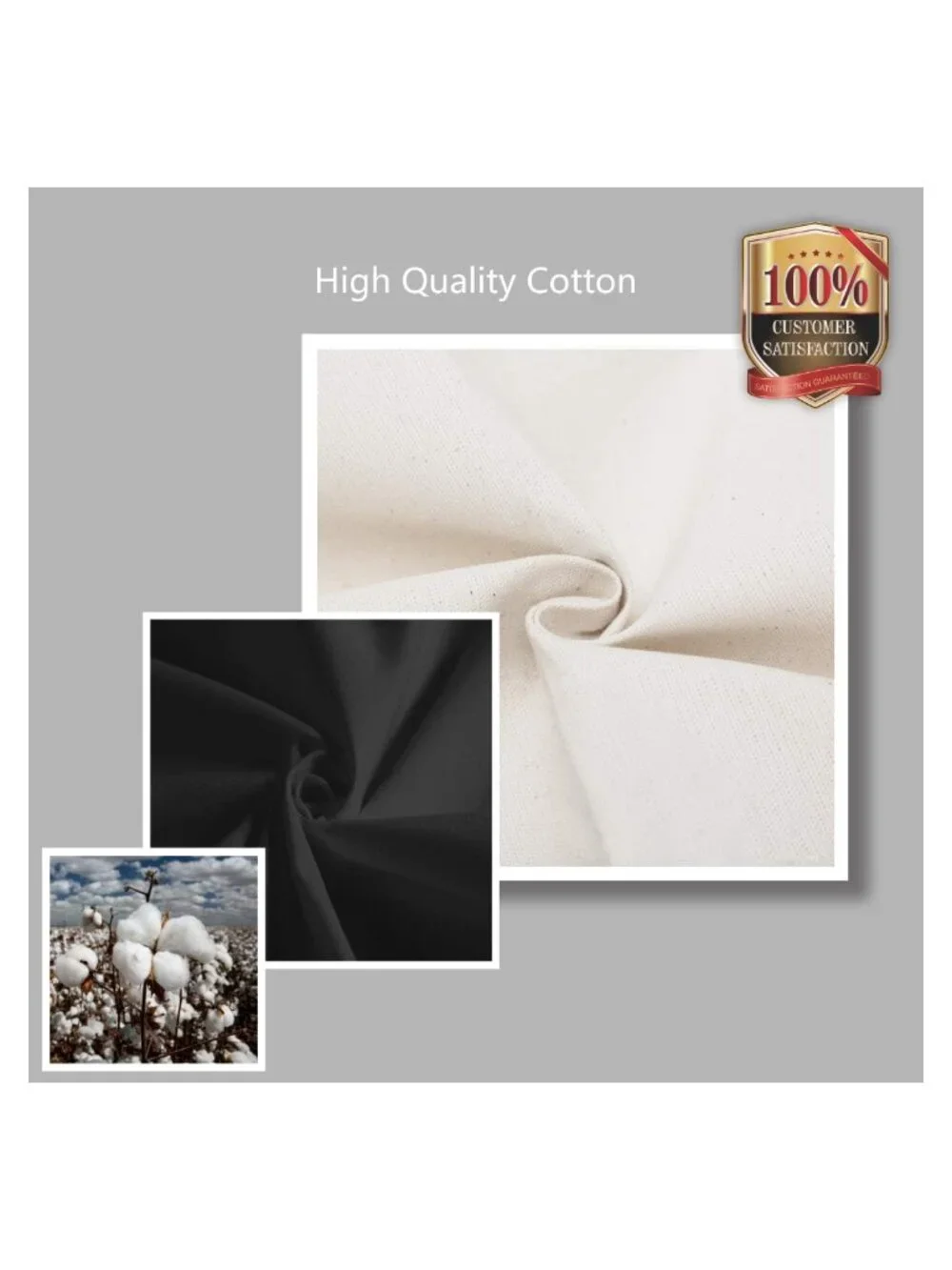 Large Canvas Tote Bag Cotton Zippered Reusable Grocery Shopping Bag